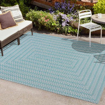 Chevron Modern Concentric Squares Indoor/outdoor Area Rug
